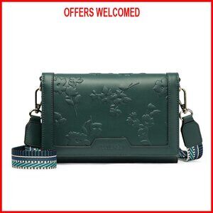 Small RFID Vegan Leather Crossbody Bag Phone Passport Wallet Purse